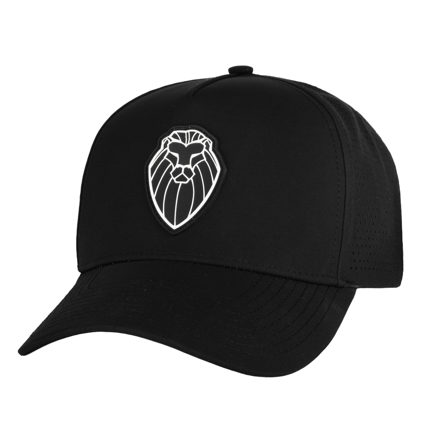 Black cap with white Undaunted Life Lion logo