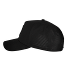 side view of black hat