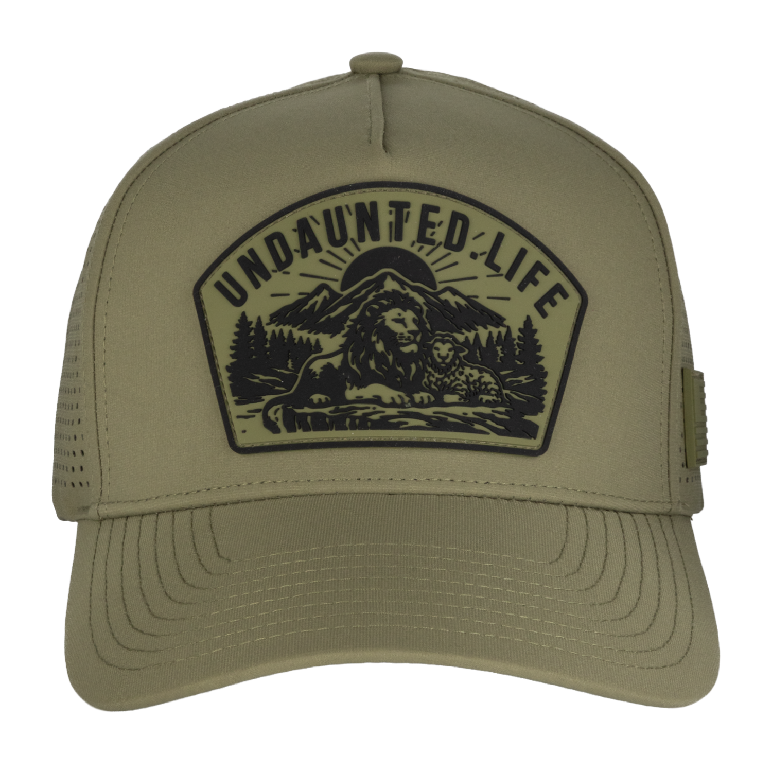 Green hat with UNDAUNTED LIFE patch