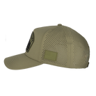 side view of green hat with American flag on side